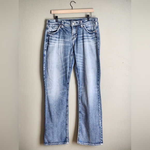 Silver Jeans Suki High Baby Boot Western Biker Womens Size 32/33 - Picture 1 of 12